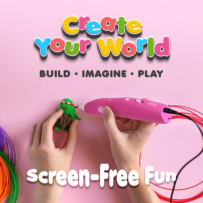 myFirst 3dPen Make — 3D Pen for Kids with 9 Filaments & Stencil Book