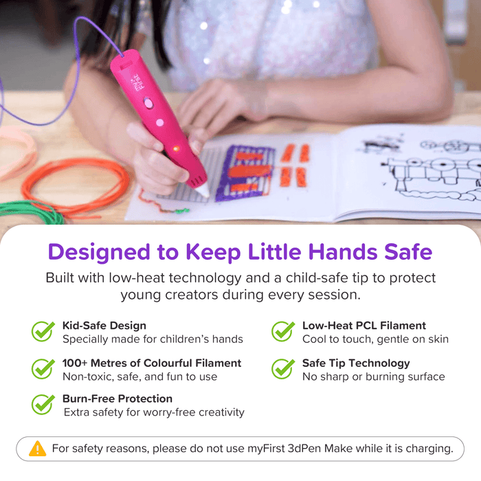 myFirst 3dPen Make Creator Kit — Kid-Safe 3D Printing Pen with Filaments