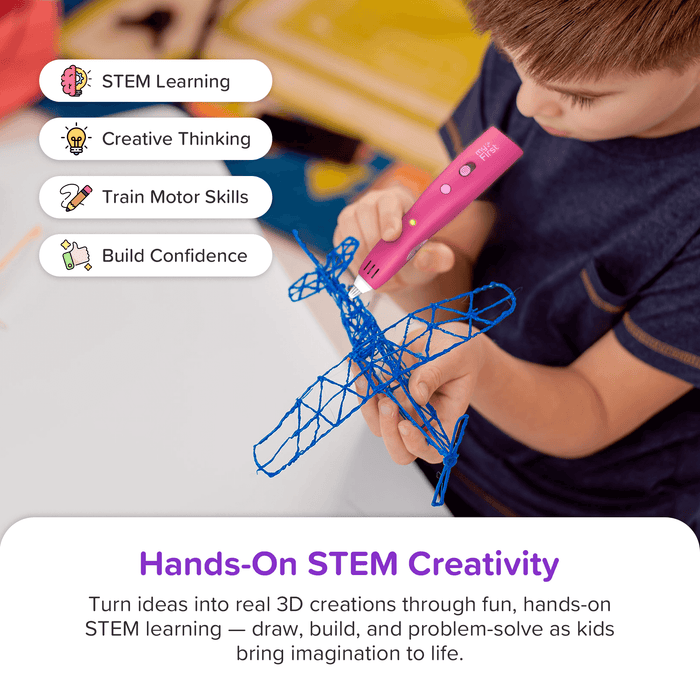 myFirst 3dPen Make Creator Kit — Kid-Safe 3D Printing Pen with Filaments