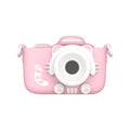 pink digital camera for kids with cat protective case