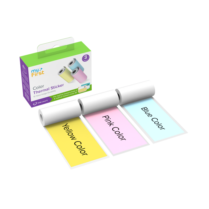 myFirst Color Thermal Sticker Refill — Pink/Blue/Yellow for Insta 2/Wi