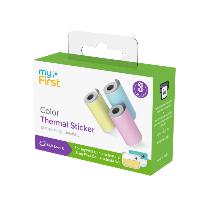 myFirst Color Thermal Sticker Refill — Pink/Blue/Yellow for Insta 2/Wi