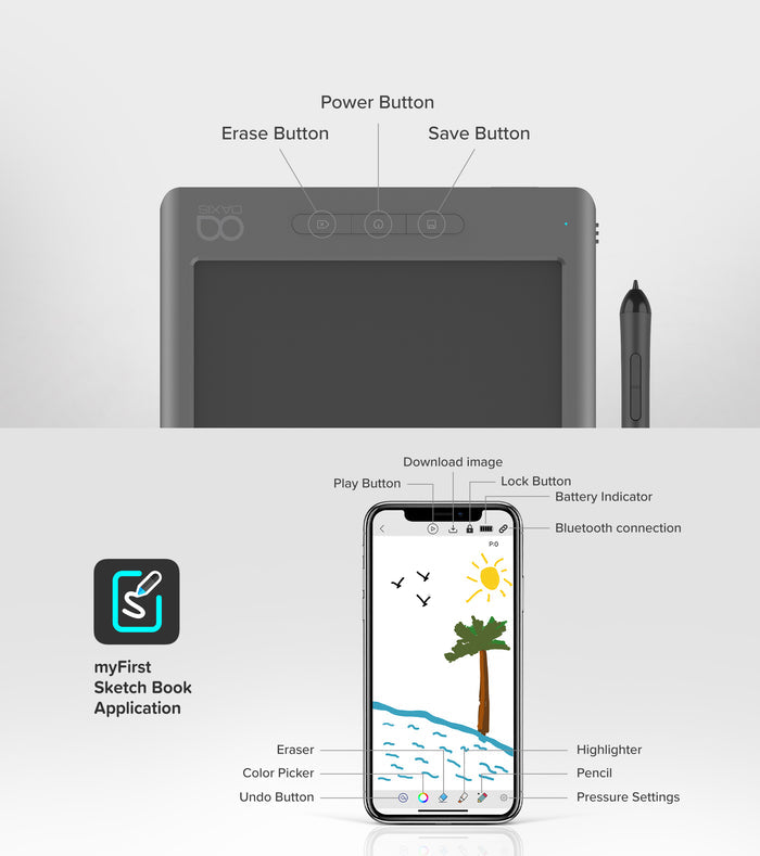 myFirst Sketch Book — Drawing Pad with Built-in Memory for Kids