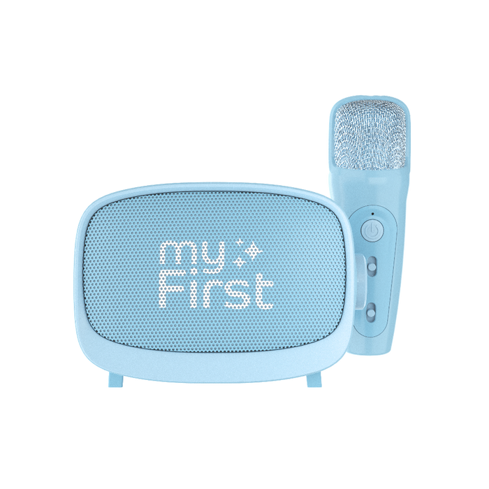 blue speaker microphone karaoke machine for kids myfirst