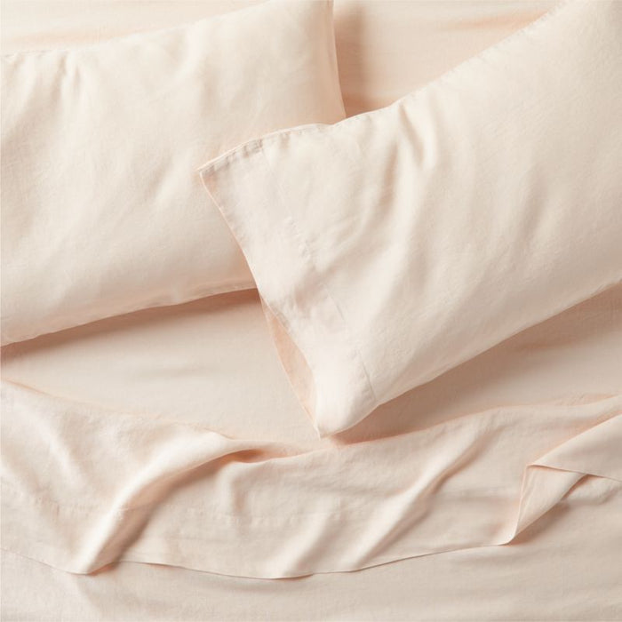 Natural Hemp Fiber Elegant Pink Full Bed Sheet Set