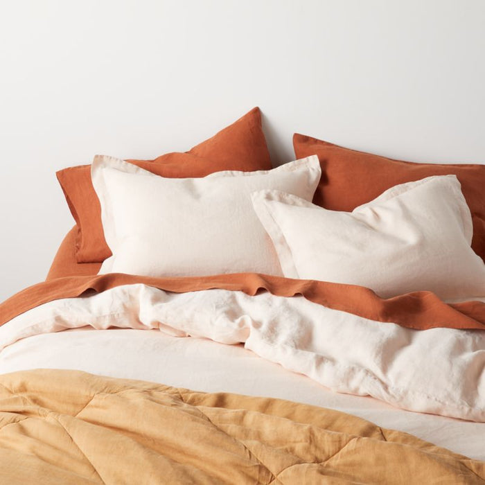 Natural Hemp Fiber Elegant Pink King-Size Duvet Cover