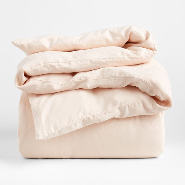 Natural Hemp Fiber Elegant Pink King-Size Duvet Cover