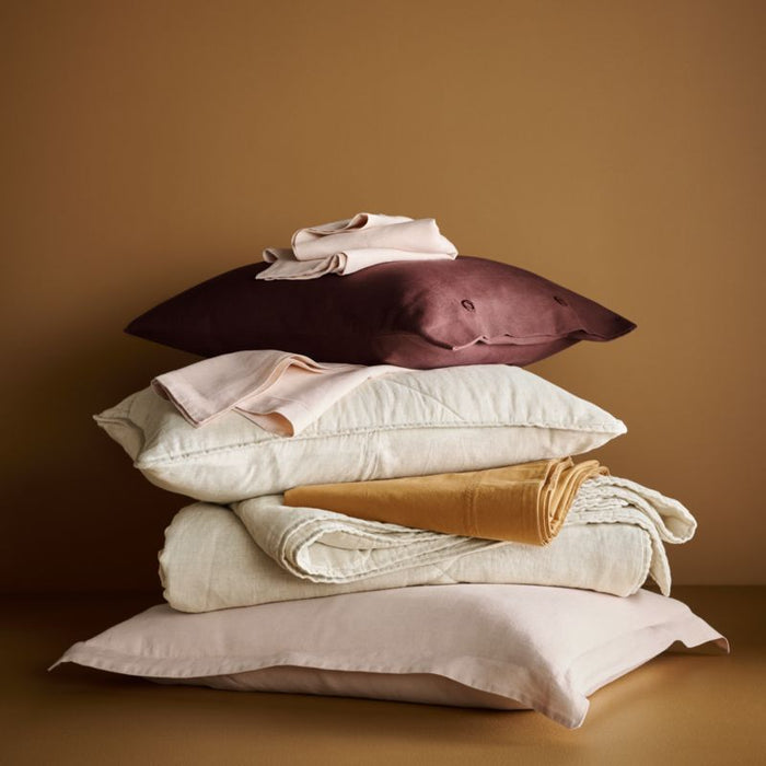 Natural Hemp Fiber Elegant Pink Queen Bed Sheet Set