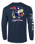 NAVY, RED, AND SILVER MASCOT PUP, ADULT LS PUPPIE LOVE
