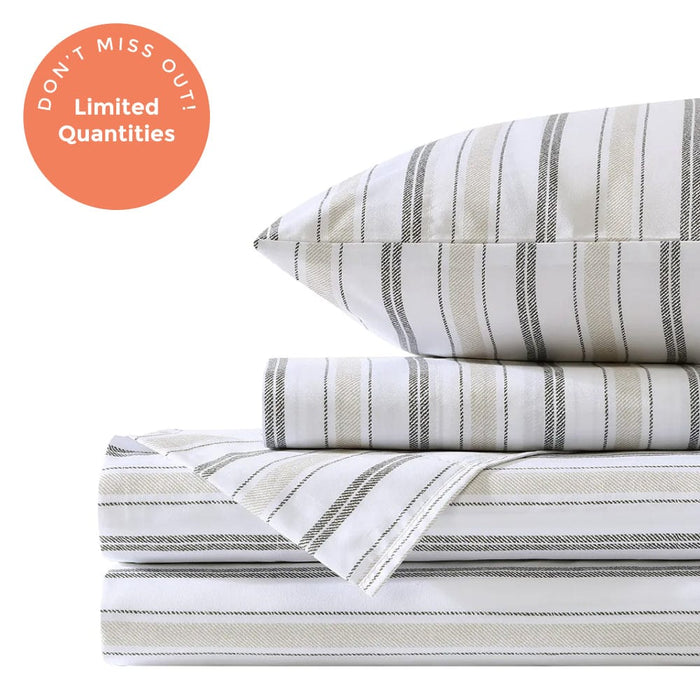 Neutral Twill Stripe Sheet Set
