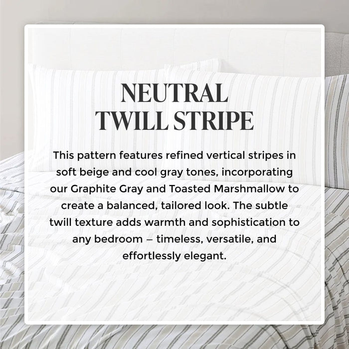 Neutral Twill Stripe Sheet Set