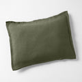 New Natural European Flax Certified Linen Burnt Green Euro Bed Pillow Sham