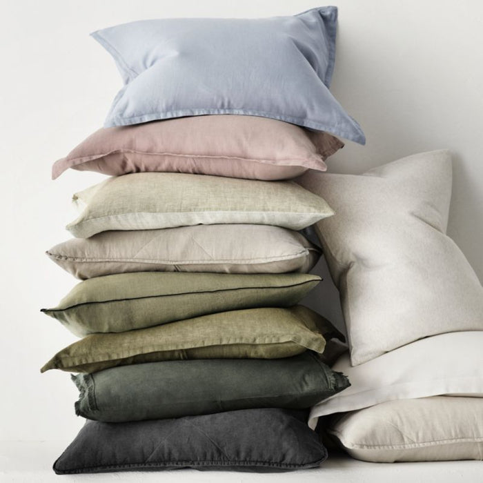 New Natural European Flax Certified Linen Burnt Green Euro Bed Pillow Sham