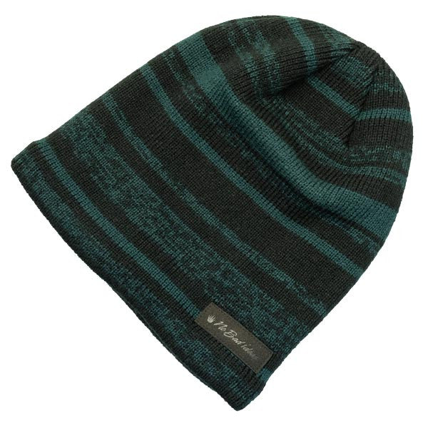 No Bad Ideas - Hawk Fleece Lined Beanie Hat - Flat, Diagonal
