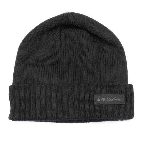 No Bad Ideas - Zander Military Knit Watch Cap w/ Patch - Black - Flat