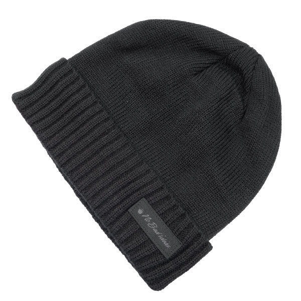 No Bad Ideas - Zander Military Knit Watch Cap w/ Patch - Black - Diagonal, Flat