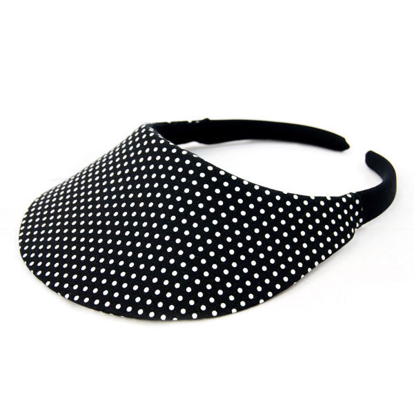 No Headache - Black Midsize Polka Dot Visor Hat