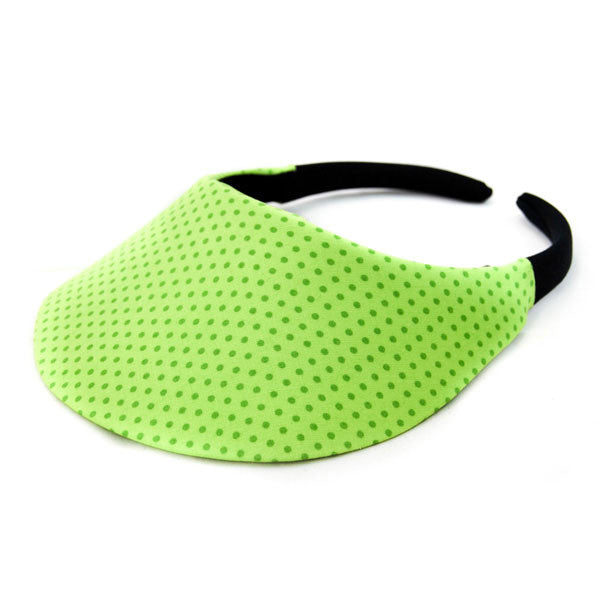 No Headache - Chartreuse Midsize Polka Dot Visor Hat