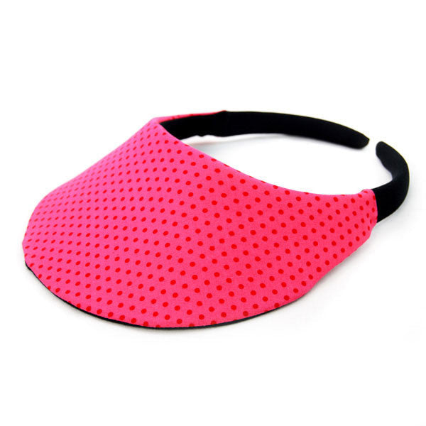 No Headache -Pomegranate Midsize Polka Dot Visor Hat