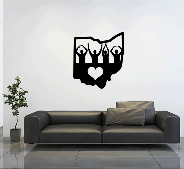 Ohio Love Metal Wall Art – Ohio State Pride Home & Office Decor