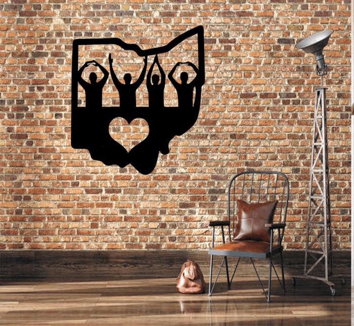 Ohio Love Metal Wall Art – Ohio State Pride Home & Office Decor