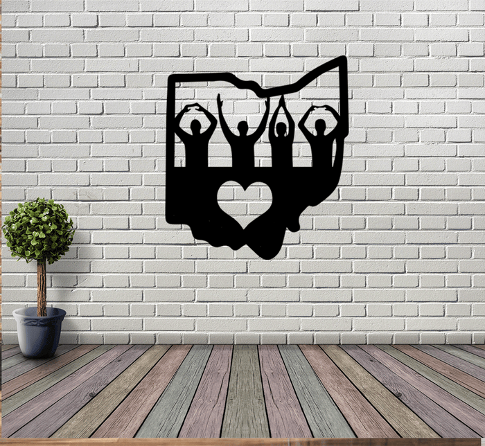 Ohio Love Metal Wall Art – Ohio State Pride Home & Office Decor