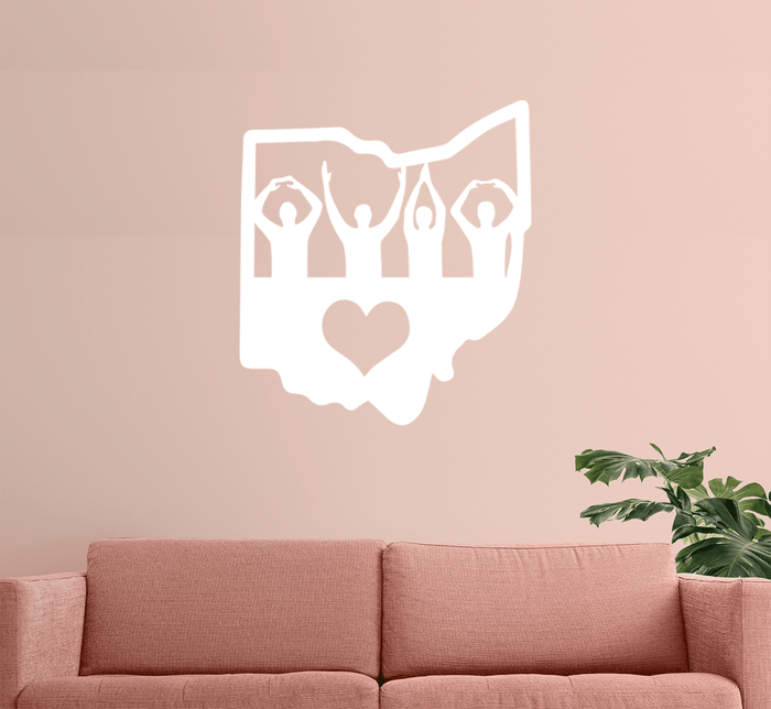 Ohio Love Metal Wall Art – Ohio State Pride Home & Office Decor