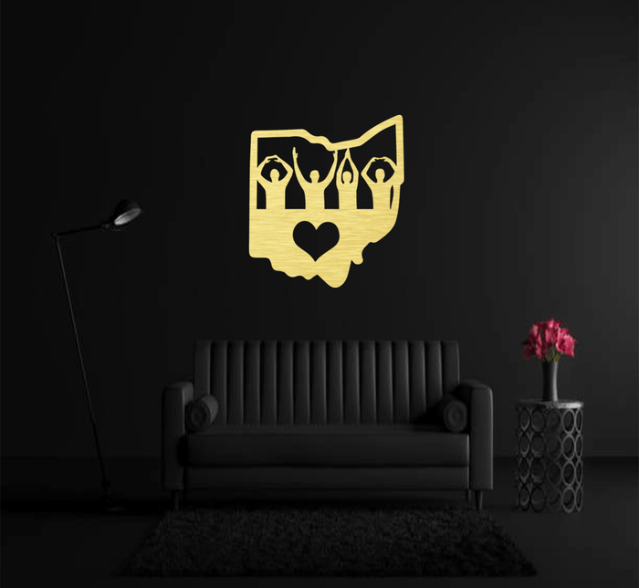 Ohio Love Metal Wall Art – Ohio State Pride Home & Office Decor