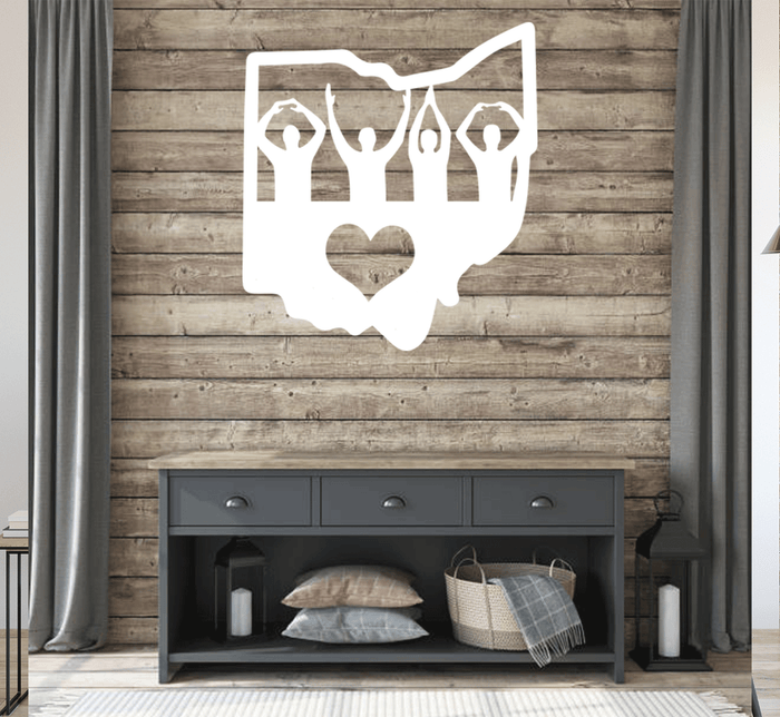 Ohio Love Metal Wall Art – Ohio State Pride Home & Office Decor