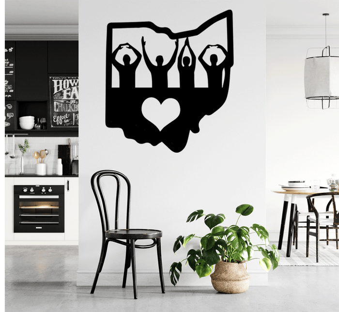 Ohio Love Metal Wall Art – Ohio State Pride Home & Office Decor