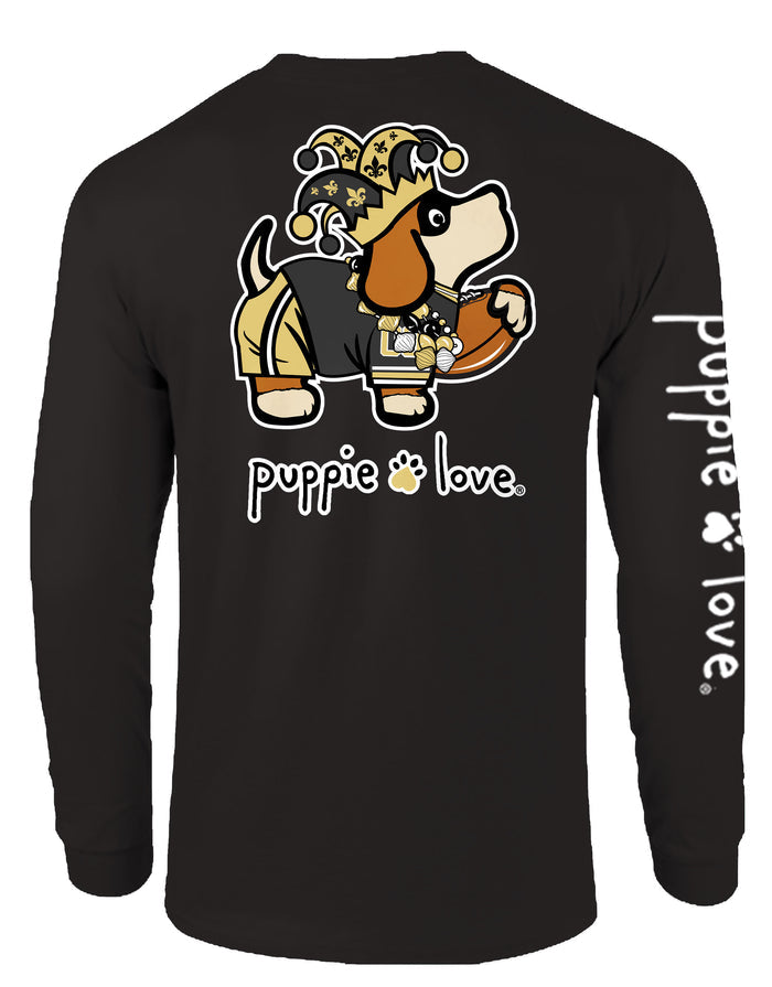 OLD GOLD AND BLACK MASCOT PUP, ADULT LS PUPPIE LOVE