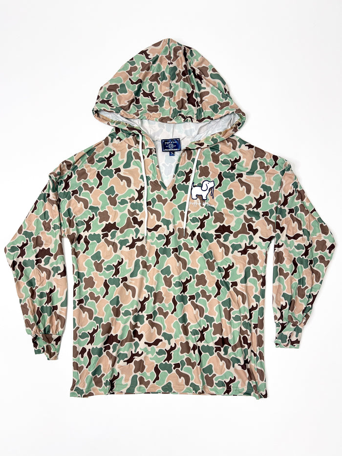 OLD SCHOOL CAMO PUP LOUNGE HOODIE PUPPIE LOVE