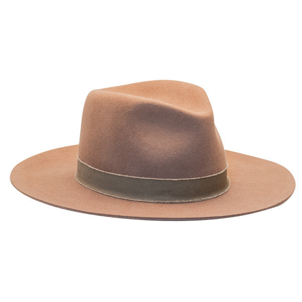Olive & Pique - Wide Brim Floppy Wool Felt Hat - Opposite Side
