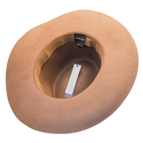 Olive & Pique - Wide Brim Floppy Wool Felt Hat - Bottom, Inside