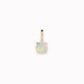 Opal Charm 14k Gold with iridescent opal gemstone set in 14k yellow gold on a white background