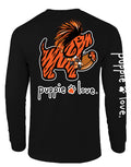 ORANGE AND BLACK MASCOT PUP, ADULT LS PUPPIE LOVE