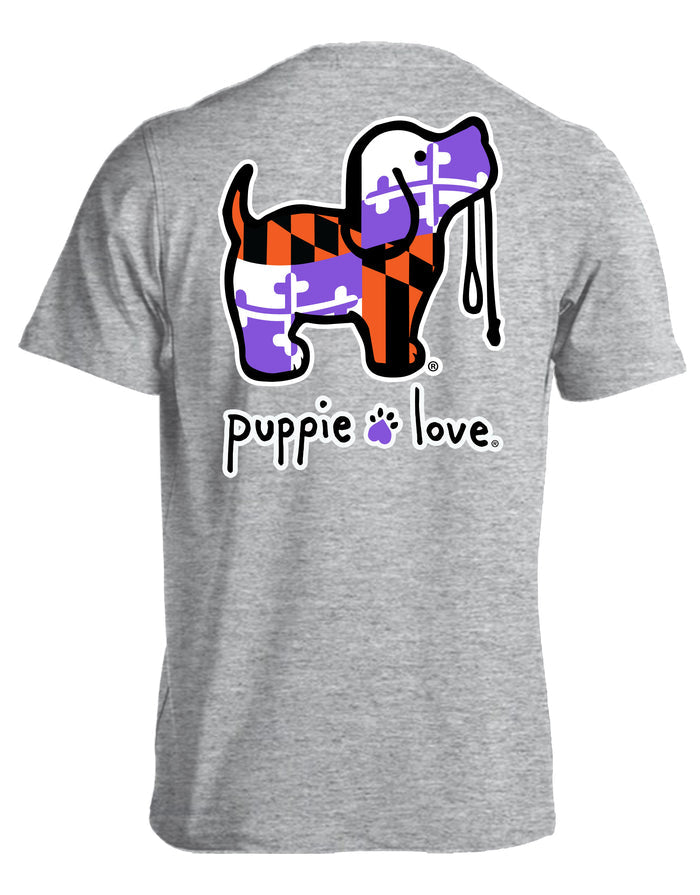 ORANGE PURPLE MD FLAG PUP PUPPIE LOVE