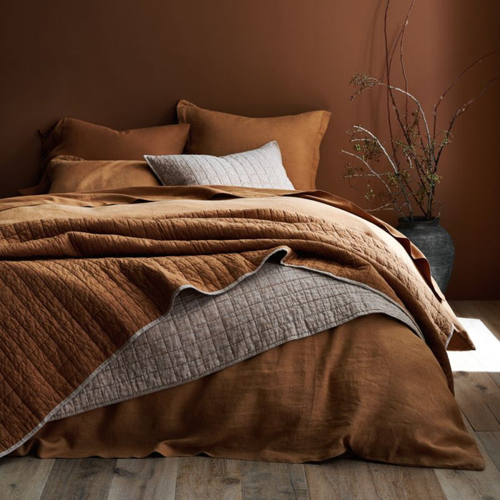 Organic Cotton Brulee Brown Eyelash Fringe King Duvet Cover