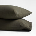 Organic Cotton Ficus Green King-Size Pillow Case, Set of 2