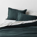 Organic Cotton Flannel Spruce Green Full/Queen Windowpane Duvet Cover