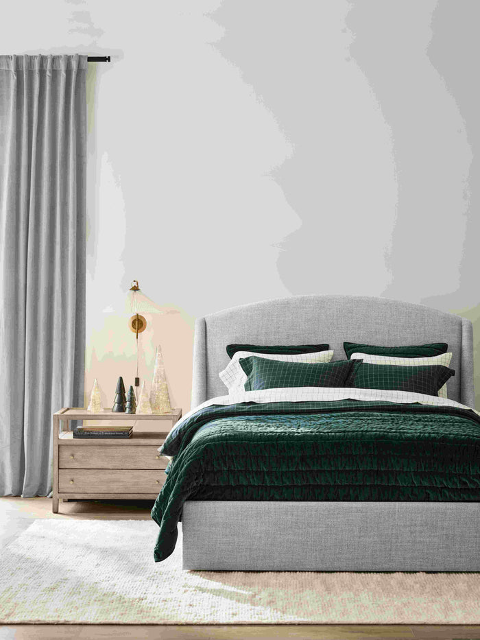 Organic Cotton Flannel Spruce Green Full/Queen Windowpane Duvet Cover