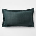 Organic Cotton Flannel Spruce Green King Windowpane Pillow Sham Cover