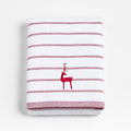 Organic Cotton Luminous Red Reindeer Embroidered Guest Towel