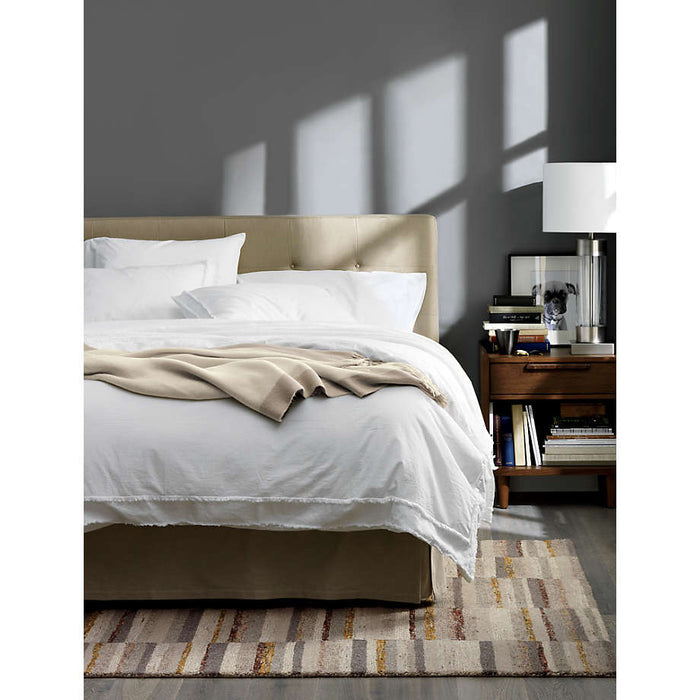 Organic Cotton White Eyelash Fringe Full/Queen Duvet Cover