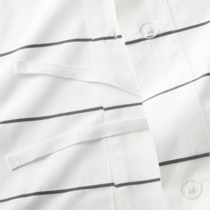 Organic Percale Cotton Striped Pewter Grey King Pillow Sham