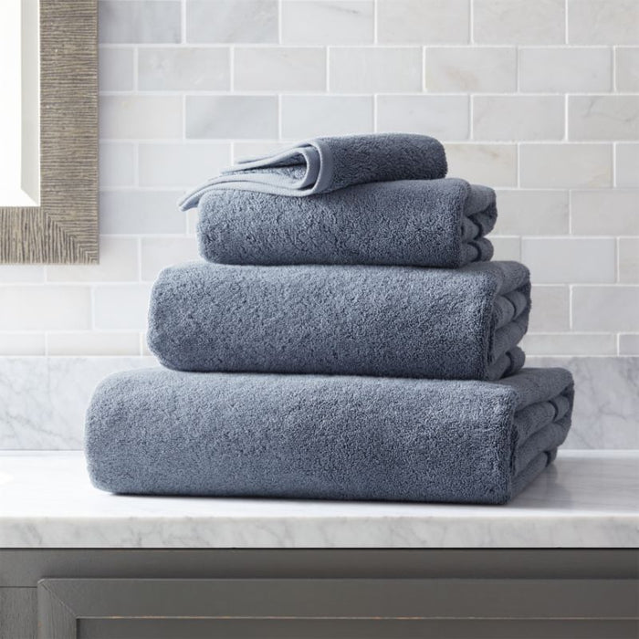 Organic Turkish Cotton Evening Blue Hand Towel