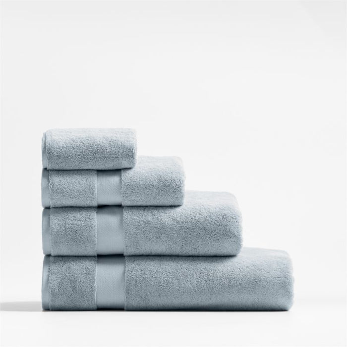 Organic Turkish Cotton Mist Blue Washcloth