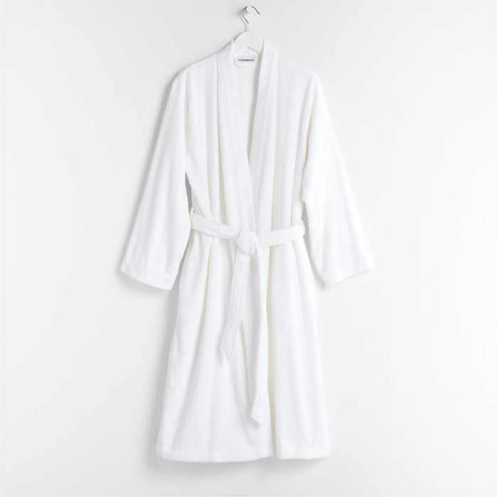 Organic Turkish Crisp White Cotton Bath Robe S/M