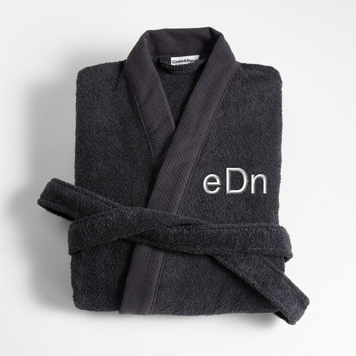 Organic Turkish Midnight Blue Cotton Bath Robe L/XL