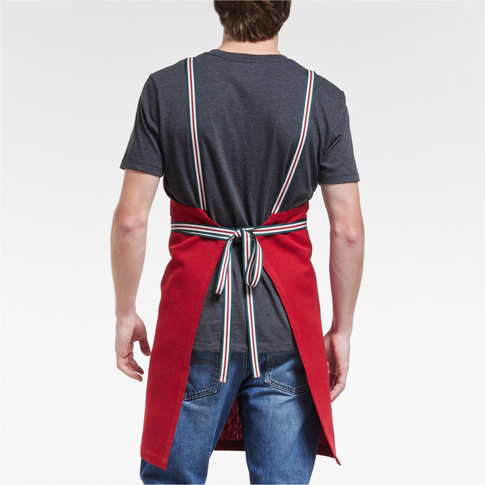 Oslo Red Organic Cotton Apron with Pockets